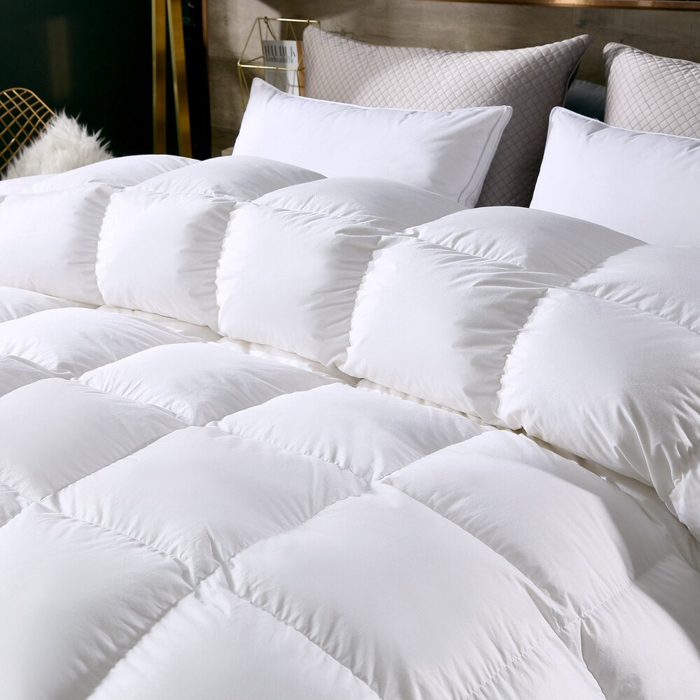 Luxe Ganzendons Dekbed Gewatteerde Quilt Koning Koningin Full Size Dekbed Winter Dikke Deken