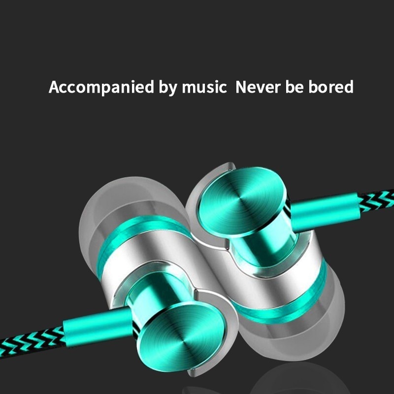 Écouteurs filaires en nylon tressé avec micro, écouteurs stéréo, prise 3.5mm, écouteurs intra-auriculaires, casque de musique sport RapBass, universel