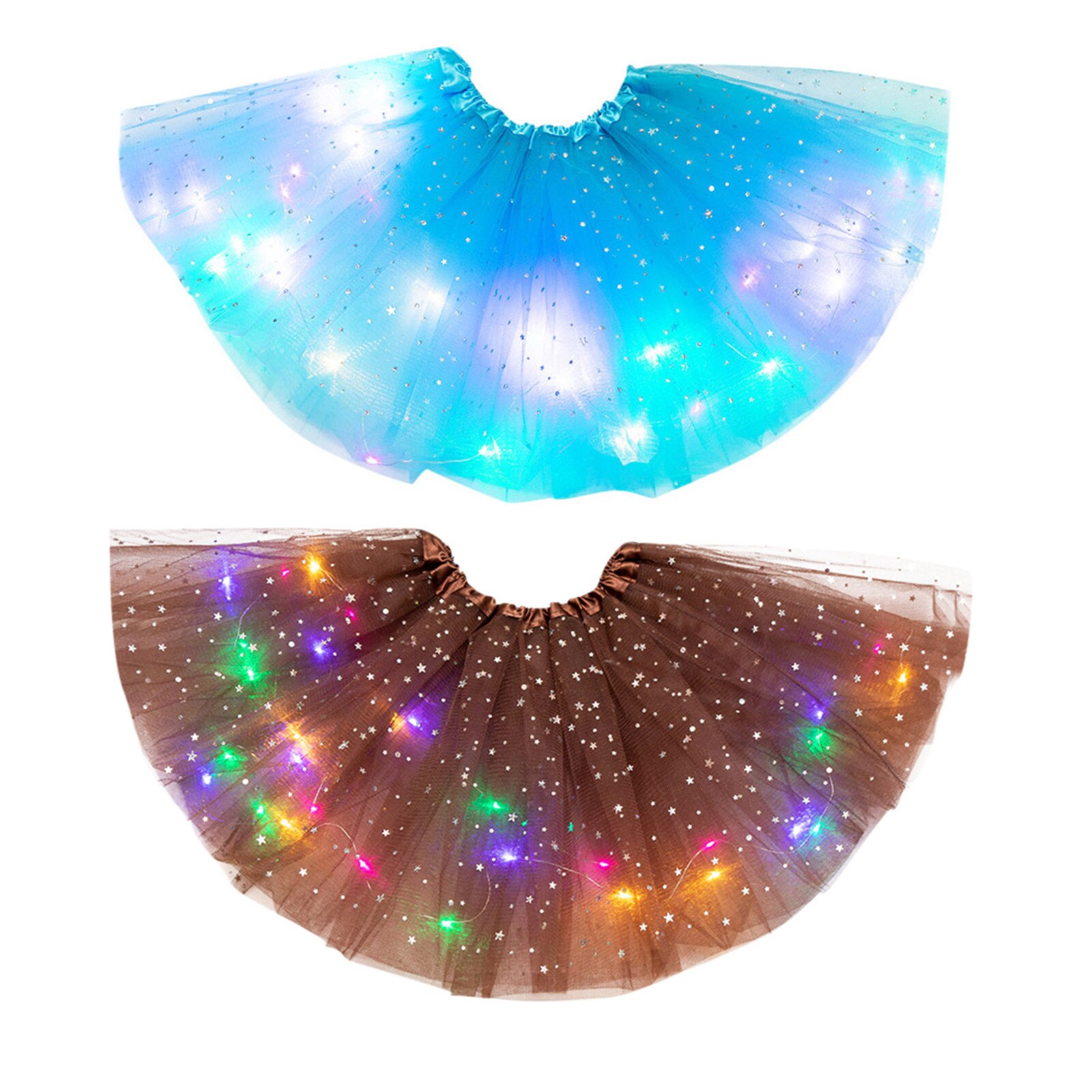 2 Stuks Zomer Jurk Kinderen Meisjes Baby Sequin Tutu Rok Led Light Up Pettiskirt Ballet Kleding Meisje Jurk Baby kleding Set #40