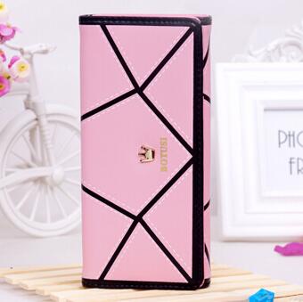 Dames portemonnees goede pu leren hasp lange dames handtassen portemonnee geldzakken clutch portemonnee kaarthouder tassen beurs: Roze