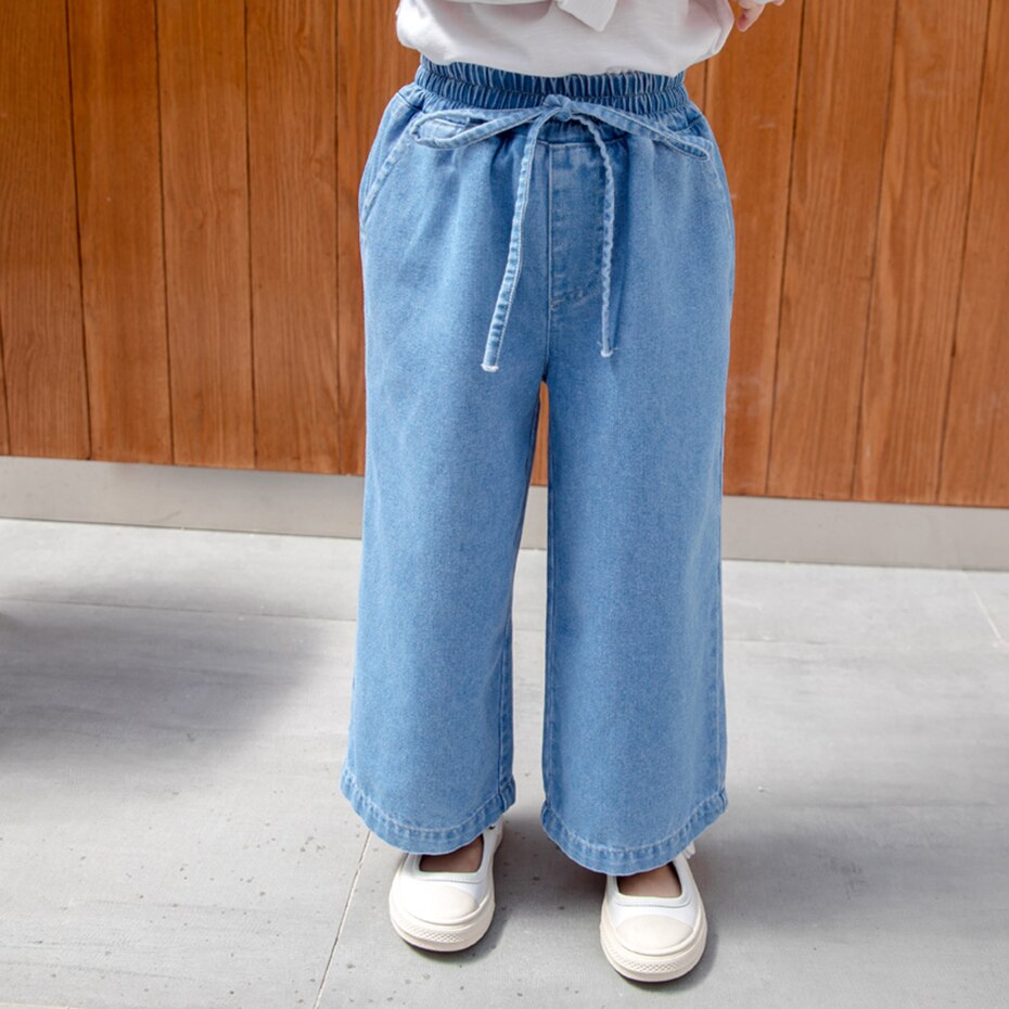 Baby Jeans Wijde Pijpen Broek Jeans Baby Effen Kleur Jeans Baby Girl Lente Herfst Meisjes Kleding