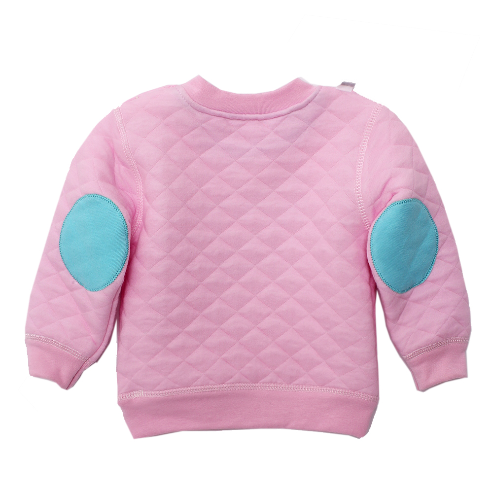 Barnkläder bebis pojke hoodie träningsoverall tröjor vår höst tröja bomull bokstav långärmad rosa varma flickor toppar 6-18m