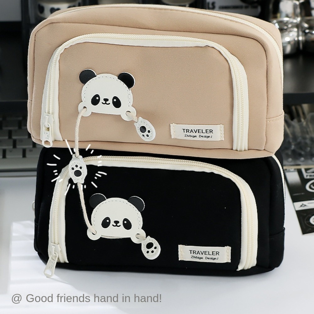 Large Capacity Pencil Bag Aesthetic Stationery Bag Pen Case Girls Zipper Pencil Pouch School Supplies