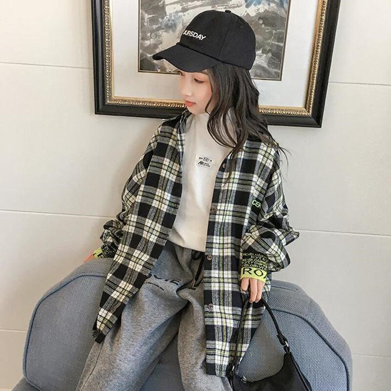 Fashion Girls 2022 Teen New Korean camicie per bambini adolescenti Sprng top camicie lunghe per camicetta adolescente 5 6 8 10 12 14 anni vestiti