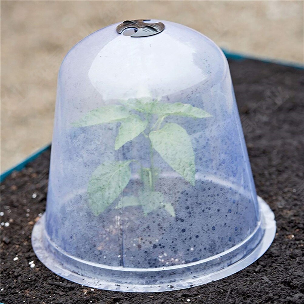 6PCS Reusable Garden Plant Cloche Plastic Greenhouse Garden Cloche Dome Plant Covers Frost Guard Freeze Protection For Garden