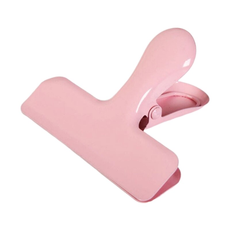 Pince à papier en acier inoxydable, grande pince à papier taureau, charnière colorée, Clips de fichiers, fournitures de bureau pour reçu, Document, sac alimentaire HX6A: Pink