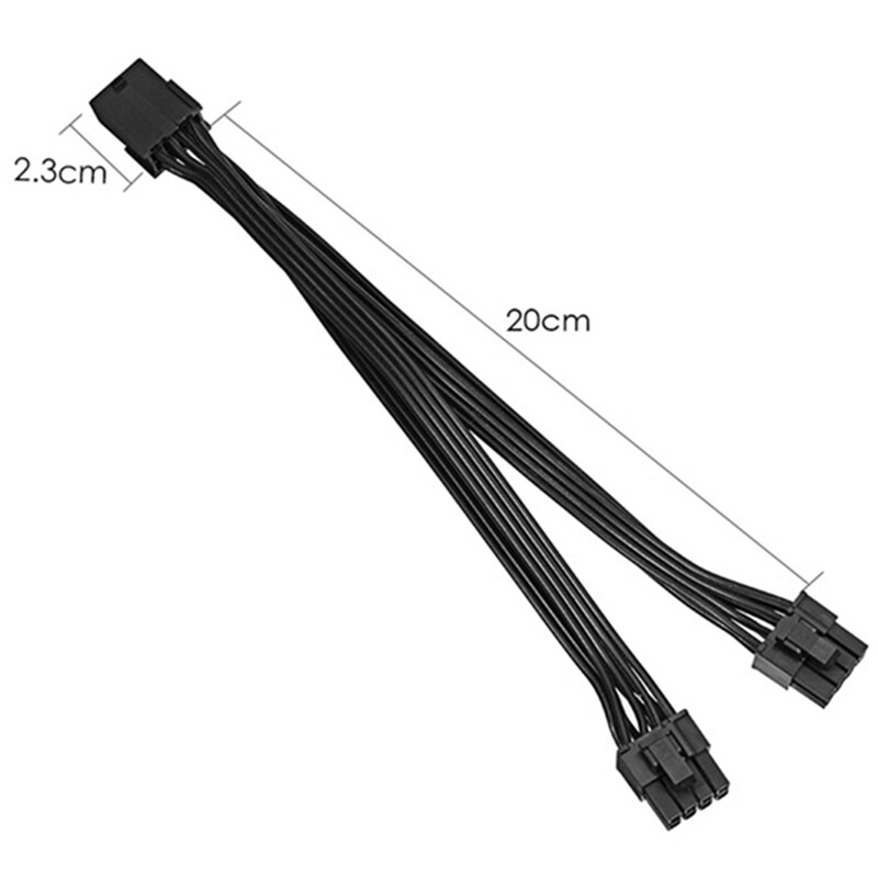 6 stück 8p- pin-buchse auf 6+2- pin-stecker grafikkarte, ein netzkabel in zwei , 20cm netzkabel-adapterkabel