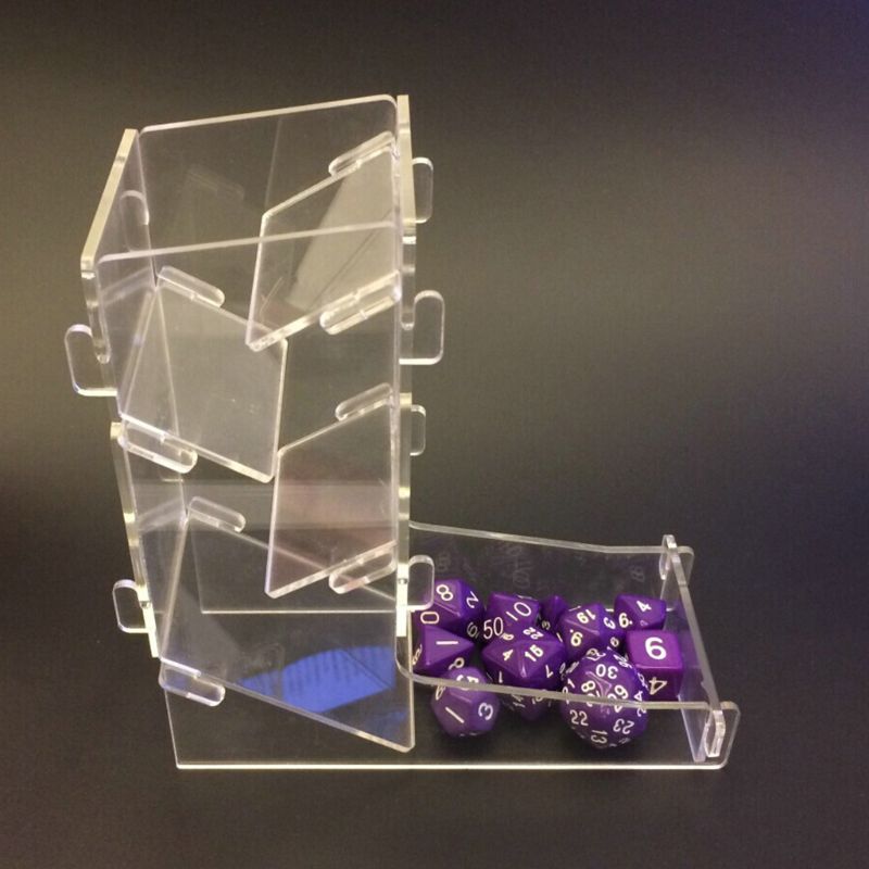Dnd akryl gennemsigtig terning tårn diy brætspil rpg rullende tårn mtg spil