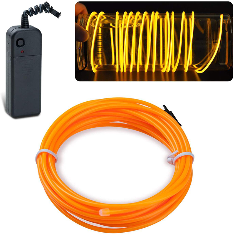 Câble métallique fluo à LED, 2m, luminaire décoratif idéal pour une soirée séparés ante, Noël, une voiture ou un rave: Bleu