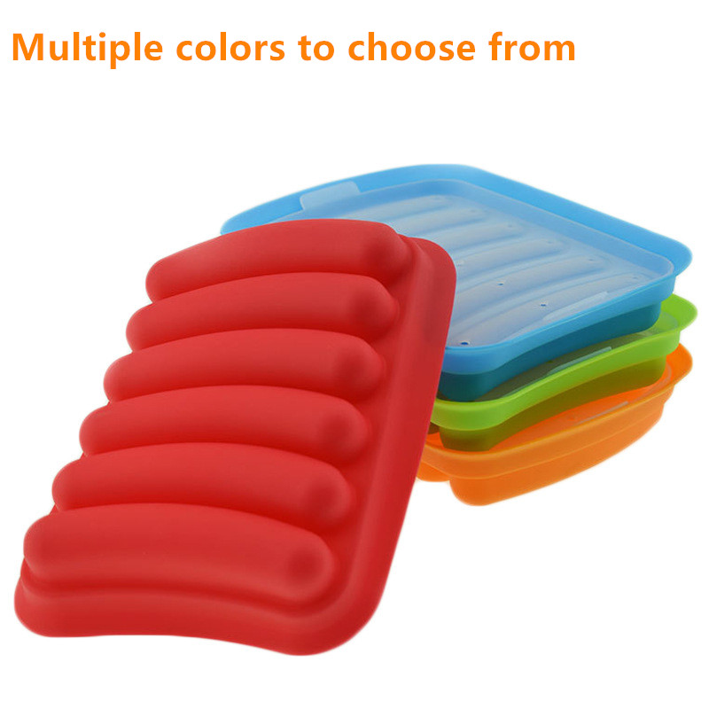 DIY Worst Maken Mold Siliconen Burger Dog Maker Mould Met 6 Holte Brood Maker Hoge Temperatuur Bakvorm Koken gereedschap