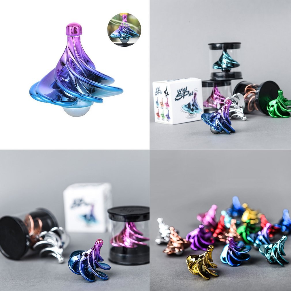 Air Aerodynamic Wind Gyroscope Blown Spin Silent Stress Relief Toys Office Set Decompression Toys WinSpin Wind Fidget Spinner