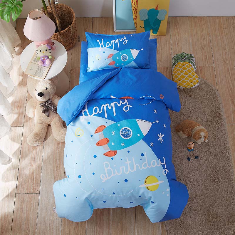 Bomuld 3 stk/sæt børnehave quilt tegneserie børneværelse sengetøj sæt baby tremmeseng quilt cover lagener uden fyld blød: 13