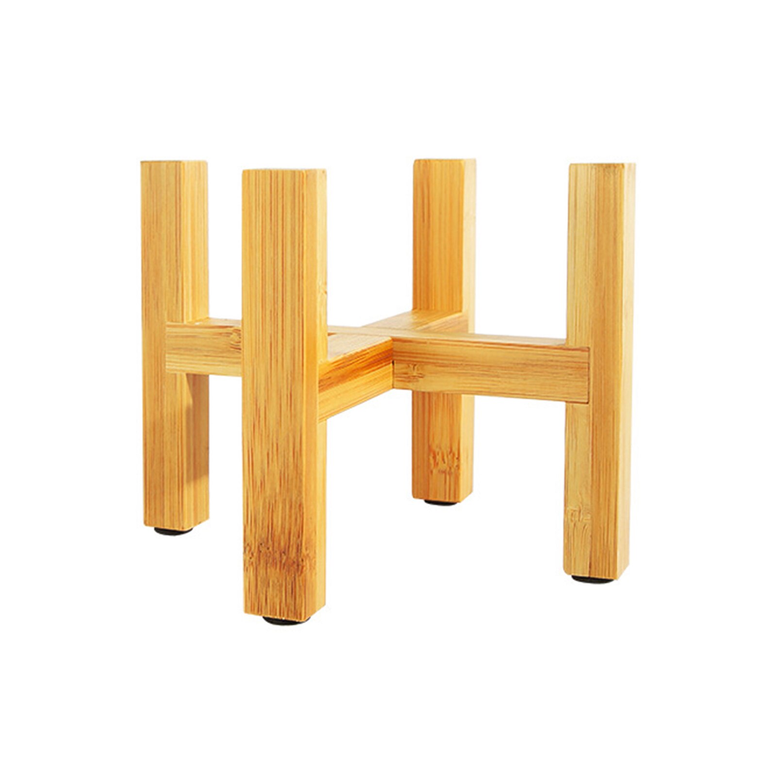 S/M/L/XL Wooden Plant Stand Durable Flower Pot Holder wooden plant stand Strong Durable natural handmade bamboo Home Decor: 14.3x11CM