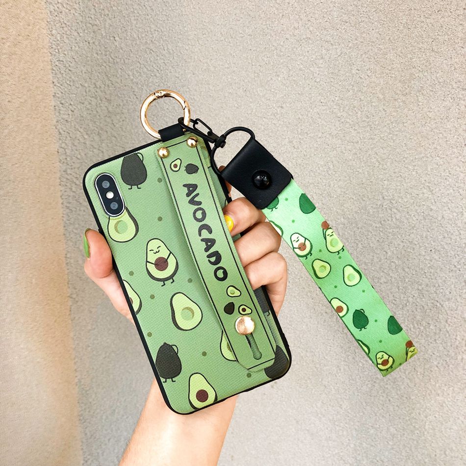 Für Huawei P20 Lite P20 Pro Fall Liebe Herz Lanyard Stand Telefon Fall Für Huawei P30 Pro P30 Lite nette Cartoon Avocado