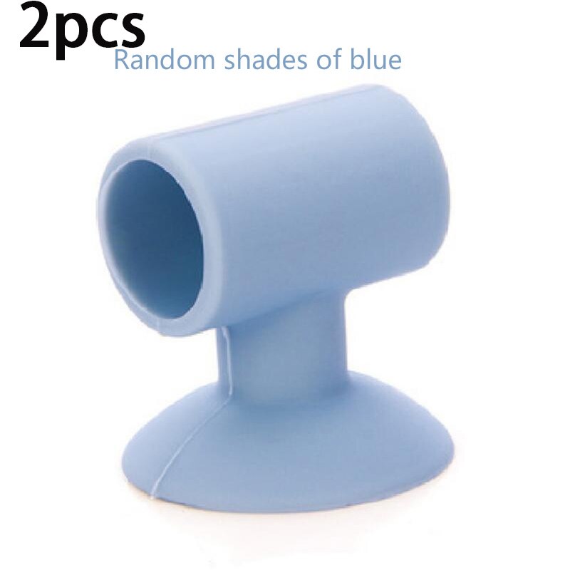 2PC Wall Hit Protector Doorknob Wall Sucker Door Accidentally Close Preventer Anti-collision Mute Crash Lock Door Handle Stopper: Blue