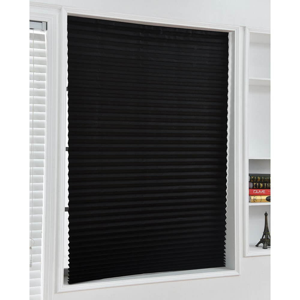 Blackout Pleated Window Shades Window Blind Blackout Light Block Cordless Black 35"X59"