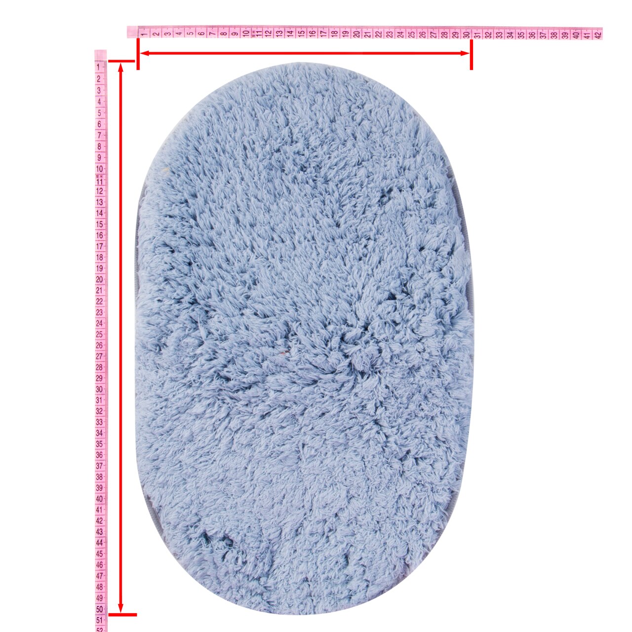 30 x 50/40 x 60cm plys tæpper dejlige lyserøde ovale tæpper stue soveværelse dør gulvmåtte blød varm skridsikker polyester tæppe hjemmeområde: 30 x 50cm / F