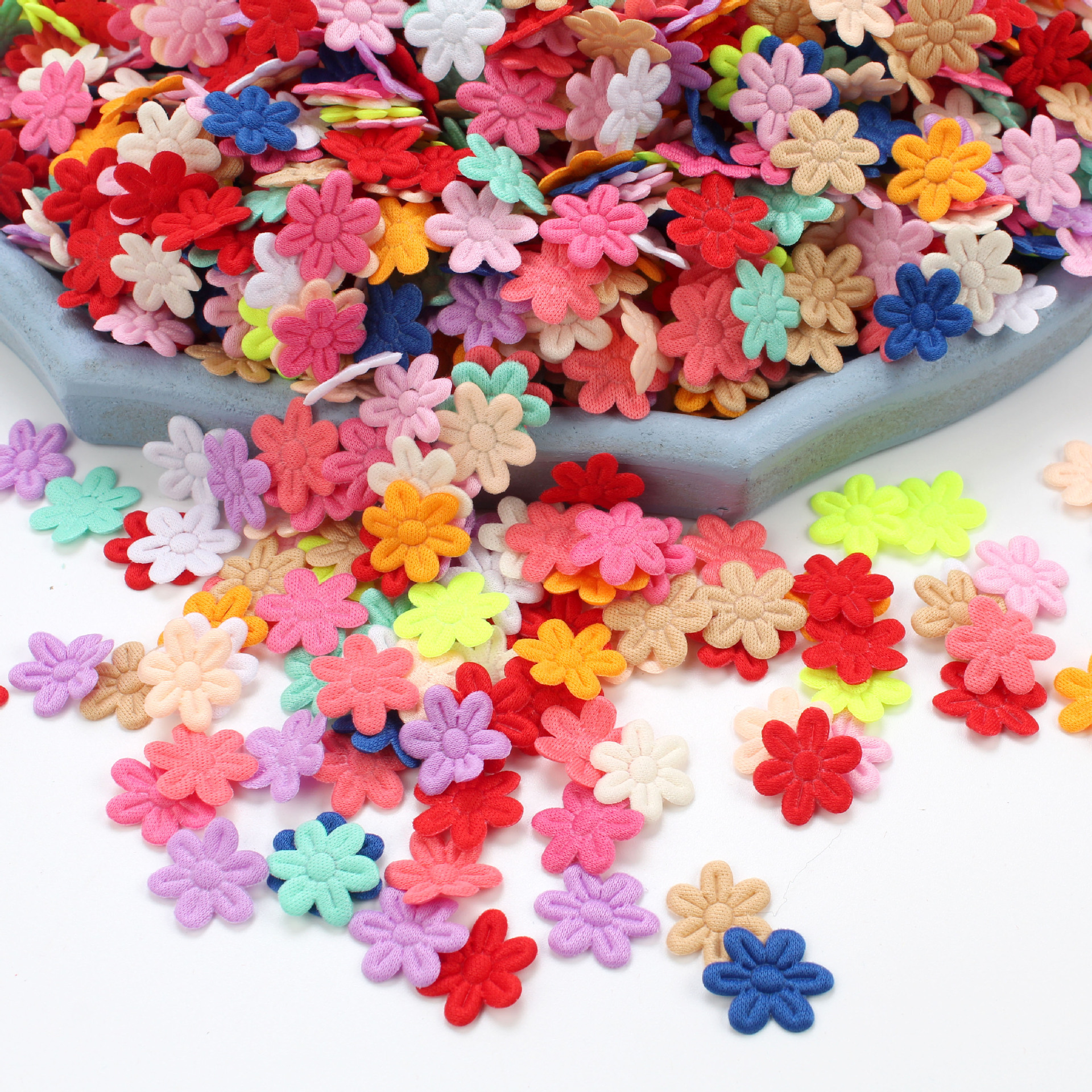 100 stücke sechs blättrige Blume Filz Stoff Prägung DIY NäHenne Handwerk Haarnadel Hand gefertigte Materialien Stoff Flecken Hochzeit Wohnkultur