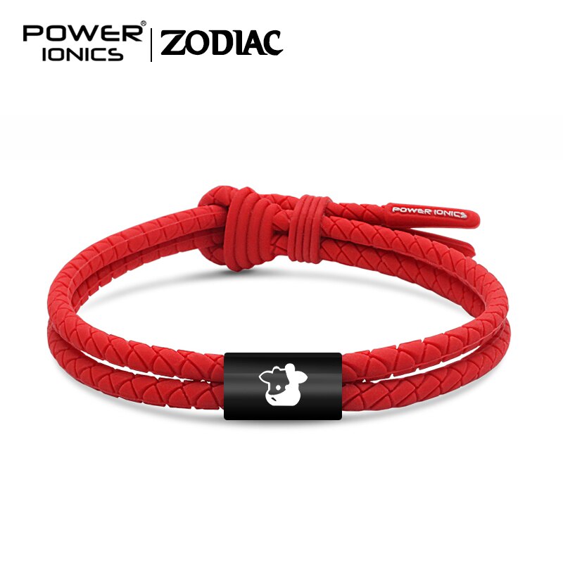 Power Ionics WEAVE BAND Unisex Waterproof Ions and Germanium Sports Bracelet Free Lettering: Red-Ox Ring