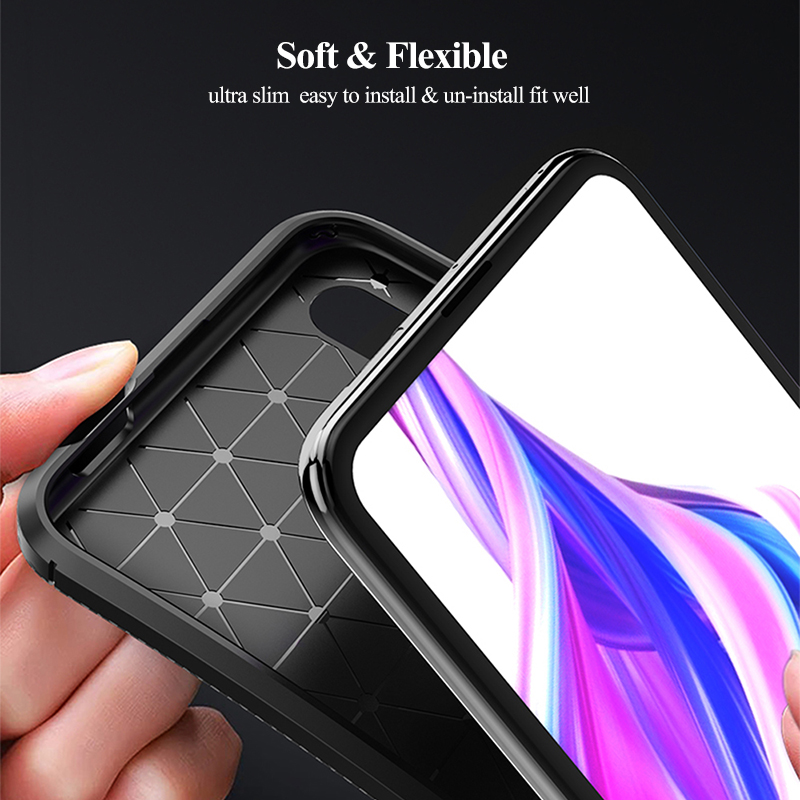 For Huawei Y9S Case Shockproof Bumper Carbon Fiber Phone Case for Huawei Y9s Cover Soft Silicone Case for Honor 9X Pro Cover