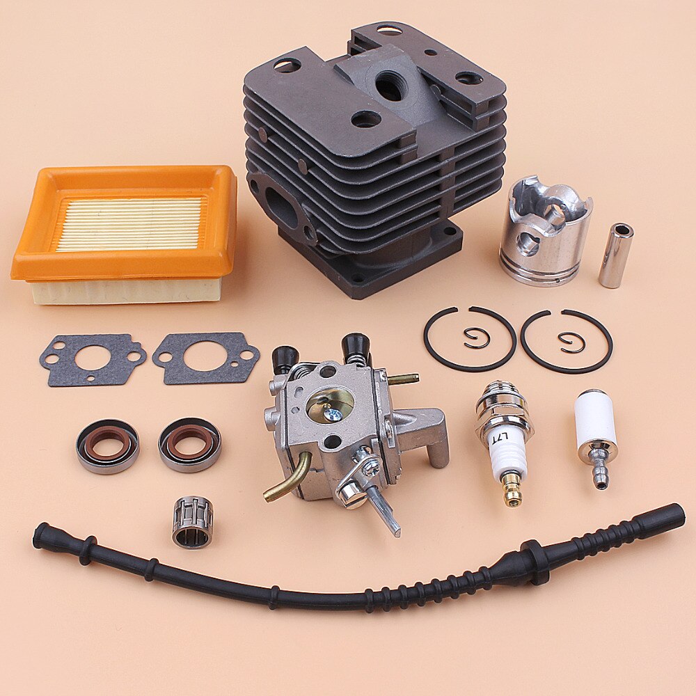Kit de manguera de combustible de filtro de aire de pistón de cilindro, piezas de desbrozadora, 35mm, para STIHL FS120, FS250, FS250R, FS200, FS200R