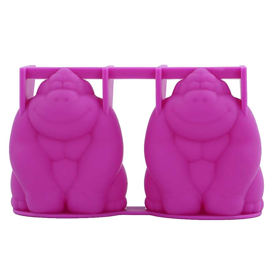 1 set Gorilla Shape Ice Cubes Home Kitchen Ice Cube Tray Summer Ice Tray Drinks Molds Ice Cube Mold Storage Containers: purple