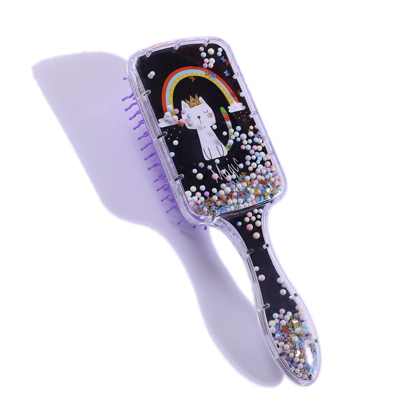 Brosse à cheveux licorne arc-en-ciel, masseur de tête Portable pour enfants, peigne pour bébé, brosse de bain pour cheveux, soins pour bébé fille: B