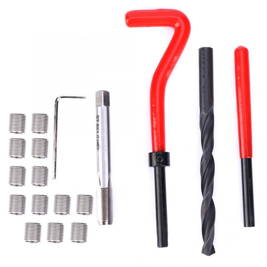 Rvs 20 -delige draadreparatieset  m8 x 1 rvs-tapset voor het repareren van binnendraad en inzethuls
