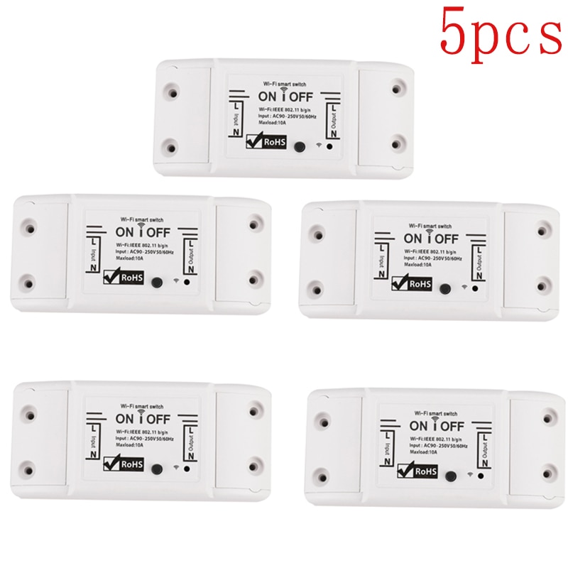 WiFi Smart Light Switch Tuya/Smart Life APP Wireless WiFi Smart Breaker LED Light Remote Control With Alexa Google Home Yandex: 5pcs