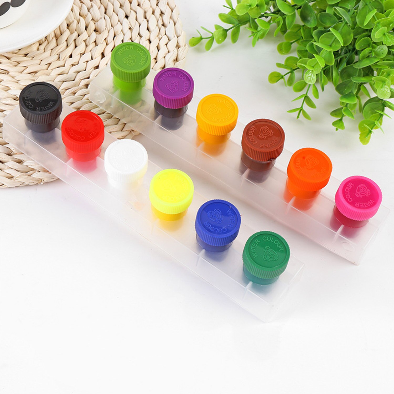 20ml 6 Colors Painting Paints Washable Gouache DIY Finger Painting Graffiti Pigments with 1 Bursh for Kids Children Home School