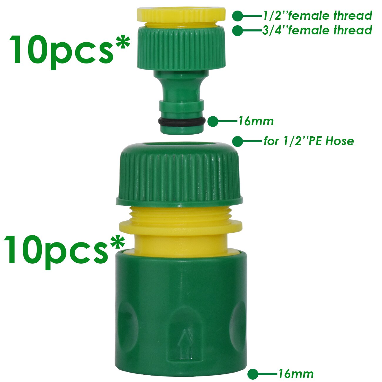 KESLA 1/2 cal wąż kran ogrodowy przewód węża wodnego 16mm szybkie złączka w/ 1/2 ''i 3/4'' adapter robić naprawy podlewanie cieplarnianych: KSL01-305-20szt