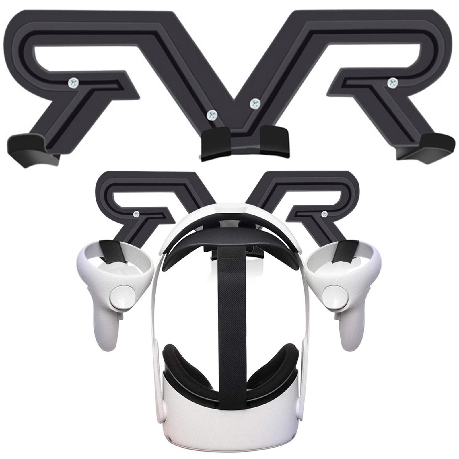 VR Wall Mount Stand Rack Headset Display Holder VR Headset &amp; Controller Holder for Quest 2 , Black: Black