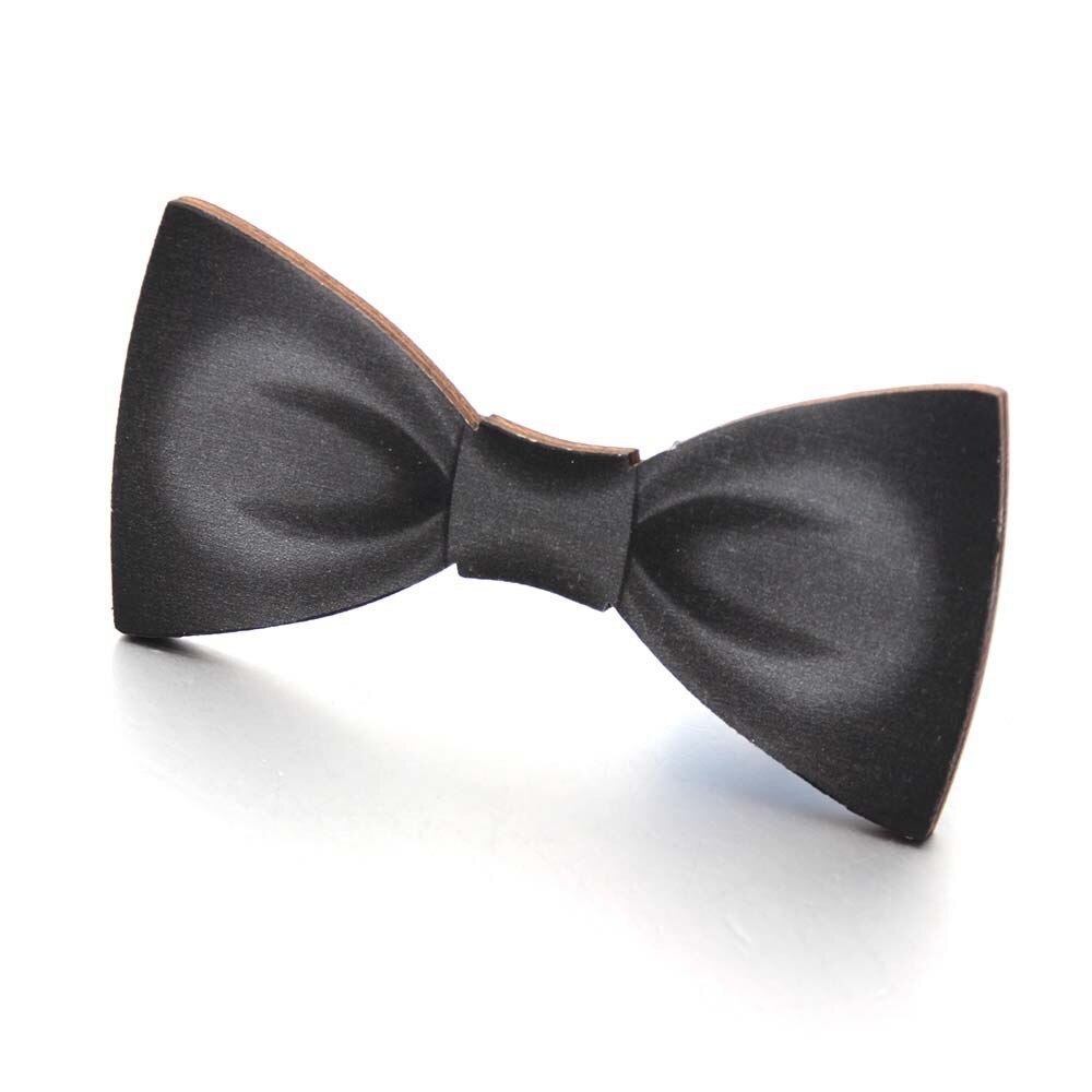 Wooden bow tie bow tie pattern: Black