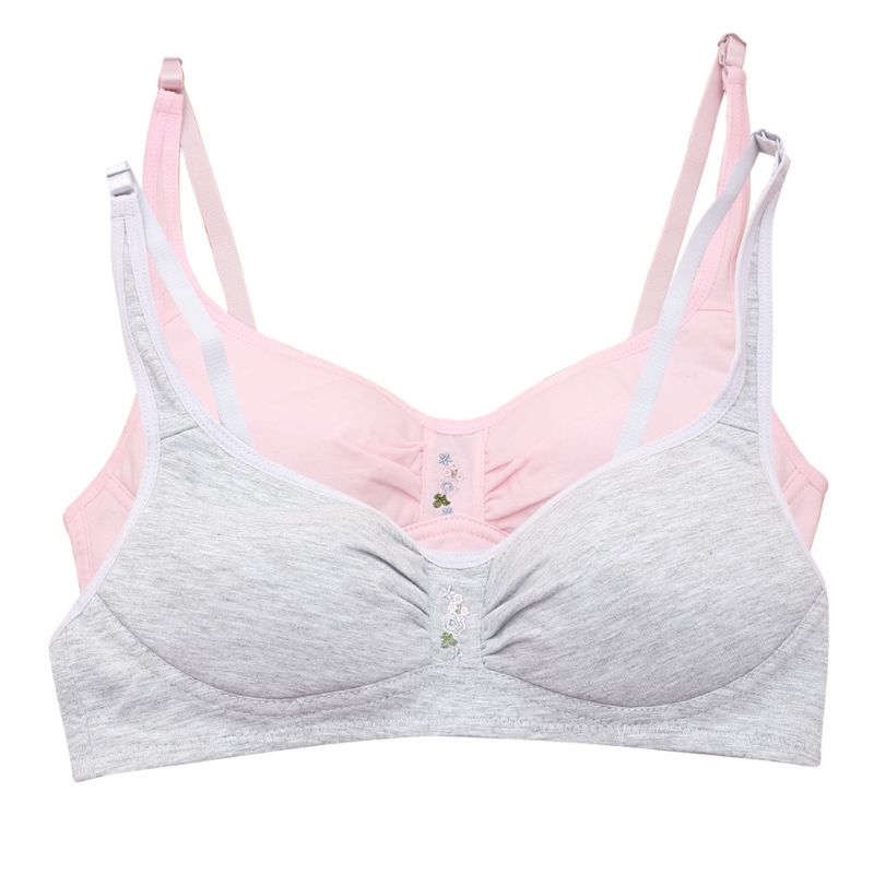 Young Teenager Girls Cotton Embroidered Breathable Training Bra Teen Girl Underwear Child Small Bra Teenage Tops Clothes