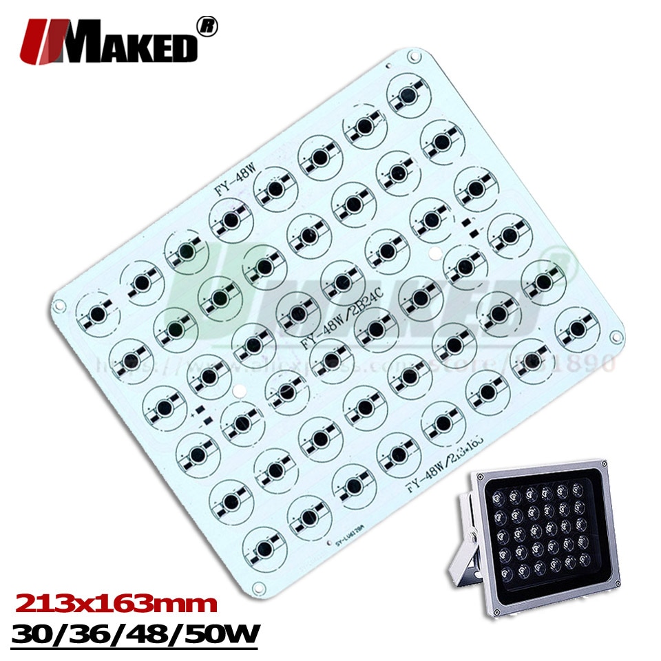 213 x 163mm ledet pcb 30w 36w 48w 50w rgb ledet aluminiumsplate kjøleribbe høyeffekt pcb tallerken til utendørs lys landskap flomlys