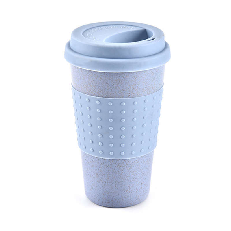 Tarwe Stro Plastic Koffie Cups Reizen Koffie Mok Met Deksel Reizen Gaan Cup Portable voor Outdoor Camping Wandelen picknick