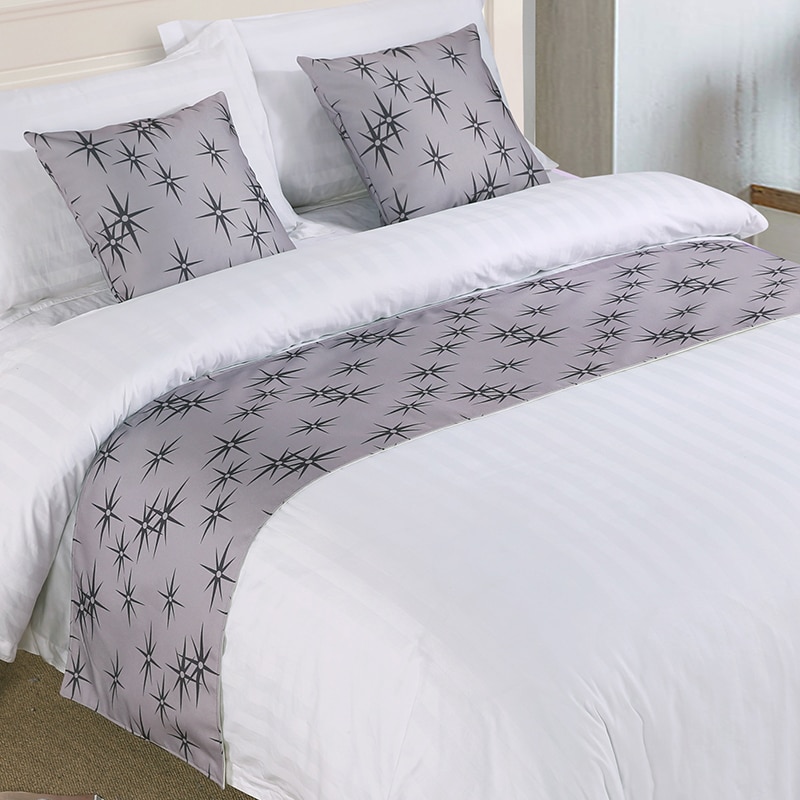 Cilected polyester seng løper hotell sengetøy dekorasjon dobbelt lag sengeteppe beskytter enkelt queen king bed haletrekk håndkle