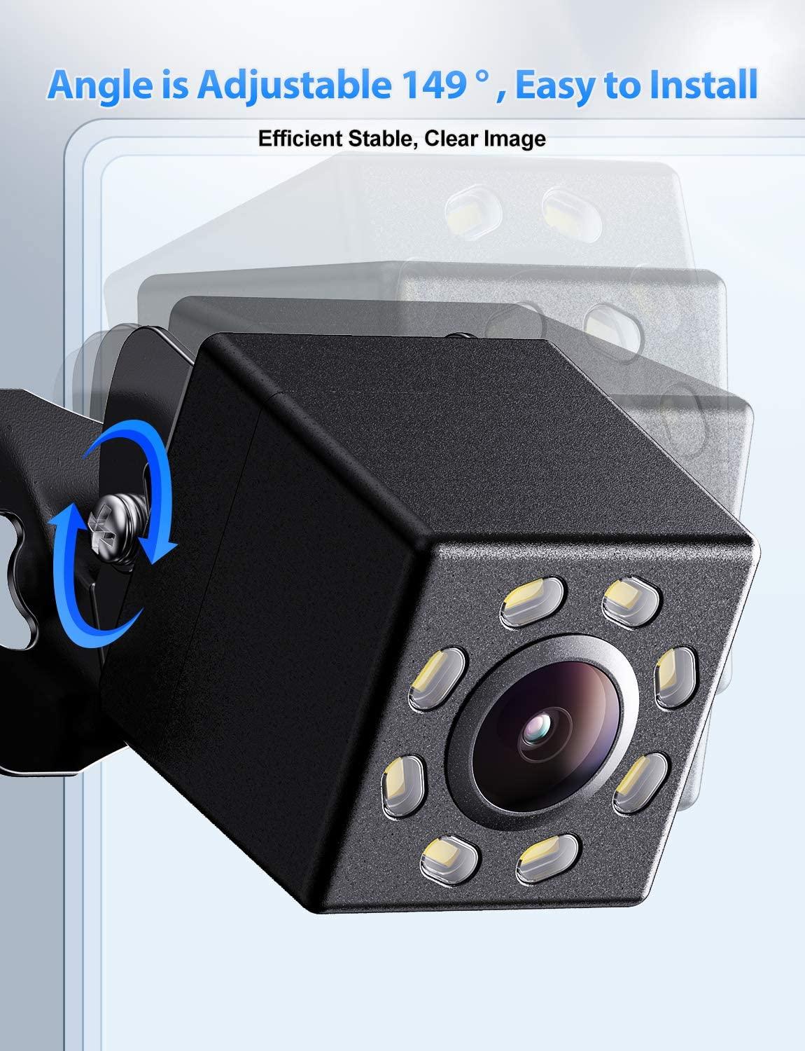 YuanTing-caméra de recul HD 8, étanche, avec Vision nocturne LED, caméra de recul, grand Angle, étanche, adapté pour voitures, écran sans fil 12V