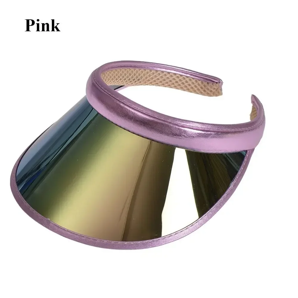 Pvc sommerbaseballhatt gjennomsiktig plast sportsvisirer dame menn anti-uv solhette utendørs solskjermhatt: Mørk grå