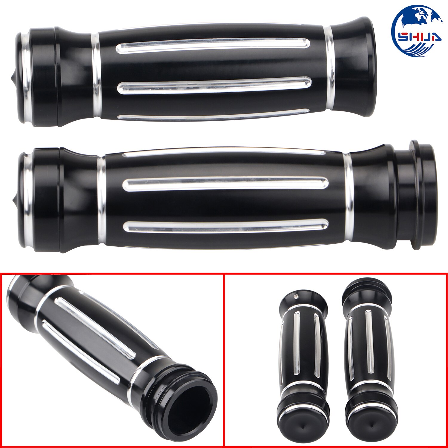 1'' Motorcycle Hand Grips Soft Touch Comfort Handle Grip CNC For Harley Touring Softail Electronic Throttle Handle Bar Grip