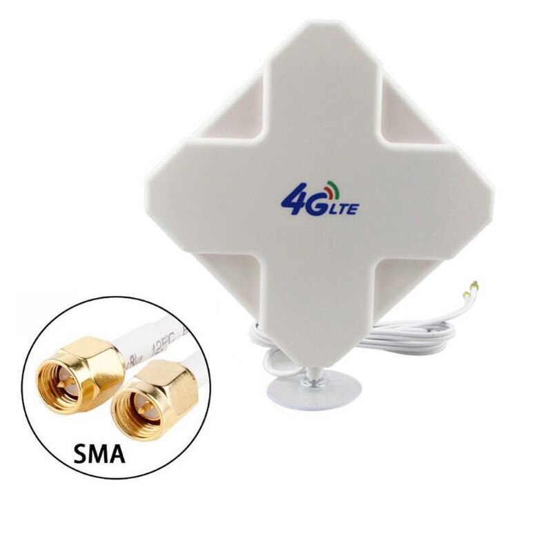 Högförstärkningsantenner 3g 4g lte mimo antenn 35 dbi dual  ts9 crc 9 sma för huawei zte för 4g modem router signalförstärkare 2m kabel: Sma-kontakt