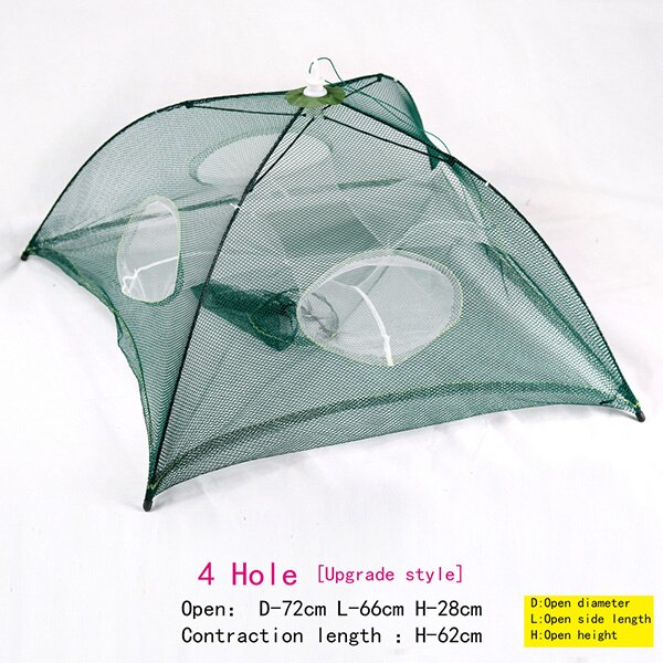 Newest Fish trap 4/6/6/12/10/16/20 Holes Automatic Folding Fishing Net Carp Shrimp Crab Baits fish Fishing Equipment: 4 Holes SJ