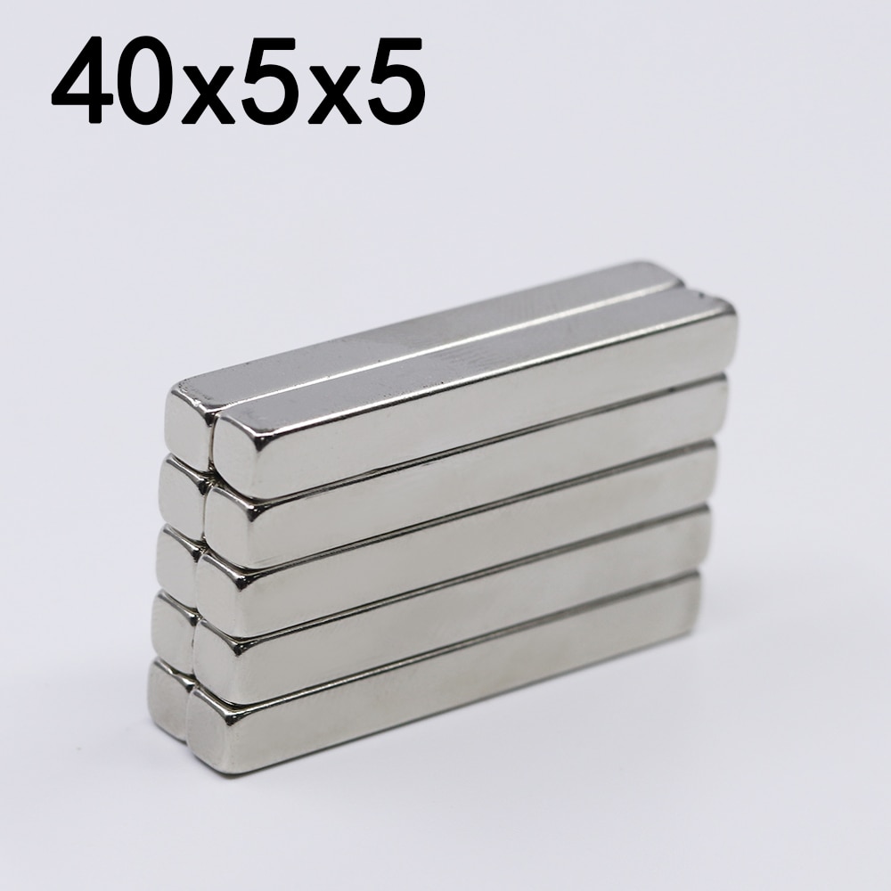 2/5/10/20/50Pcs 40X5X5 Neodymium Magneet 40Mm X 5Mm X 5Mm N35 Ndfeb Blok Super Krachtige Sterke Permanente Magnetische Imanes
