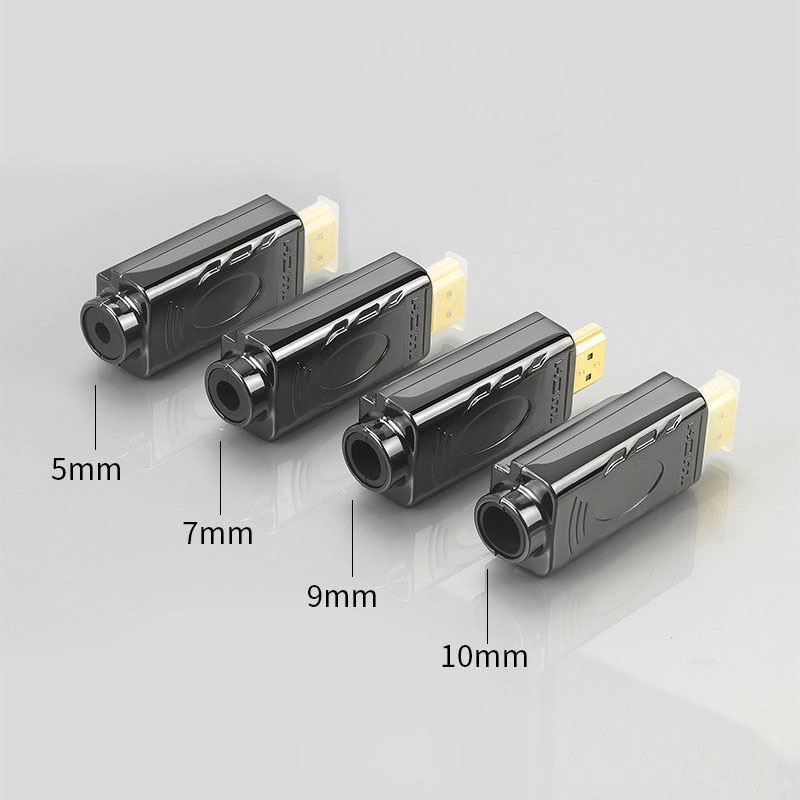 Conector de cabeza de soldadura HDMI, carcasa de aleación de aluminio, Junta chapada en oro, línea HD 4K, macho DIY