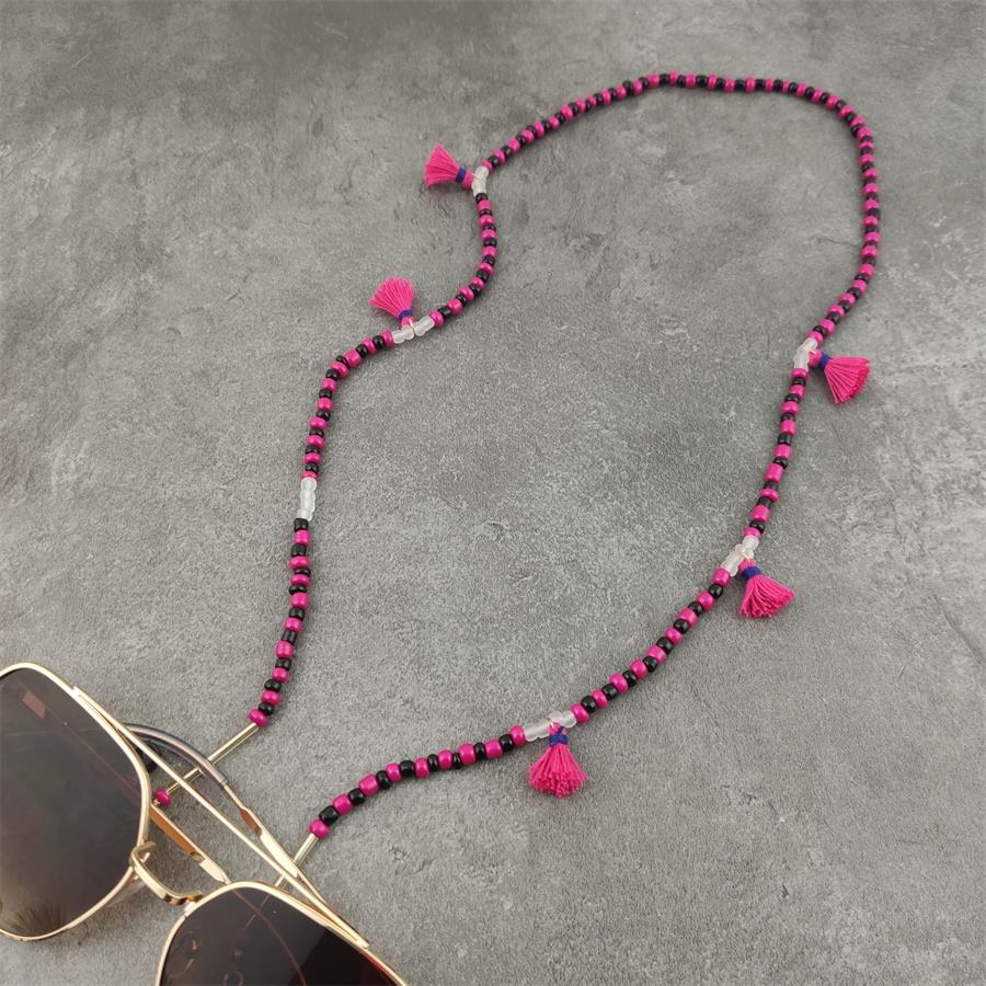 Boho perles de verre chaînes de lunettes avec coton gland lunettes de soleil lunettes de lecture chaîne lunettes porte-cordon sangle de cou corde: 9