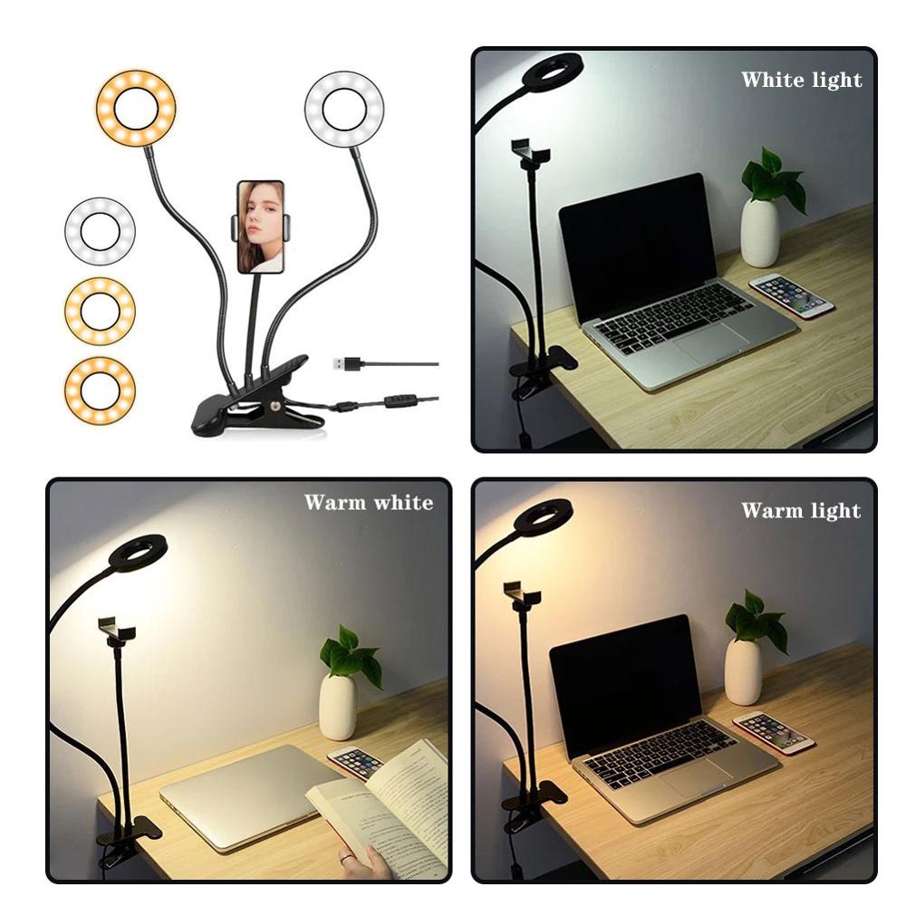 24 Led Multi-Positie Aanpassing Multifunctionele Mobiele Telefoon Clip Live Vullen Licht Desktop Rotatie Schoonheid Lamp 2-In-1 Lui Brack