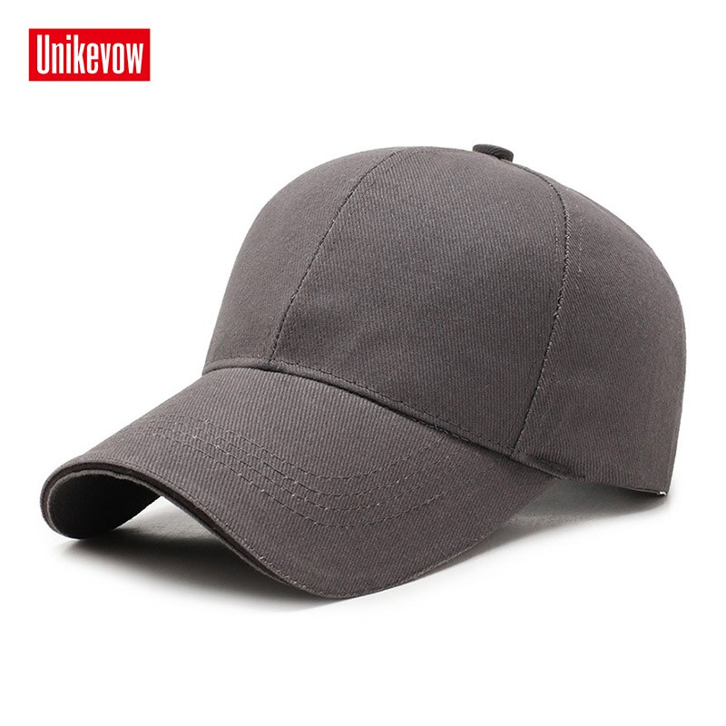 UNIKEVOW 100% cotton Simple style baseball cap For Men And Women Sports Leisure Hats Hip Hop Solid baseball cap: Gray / 56-60cm