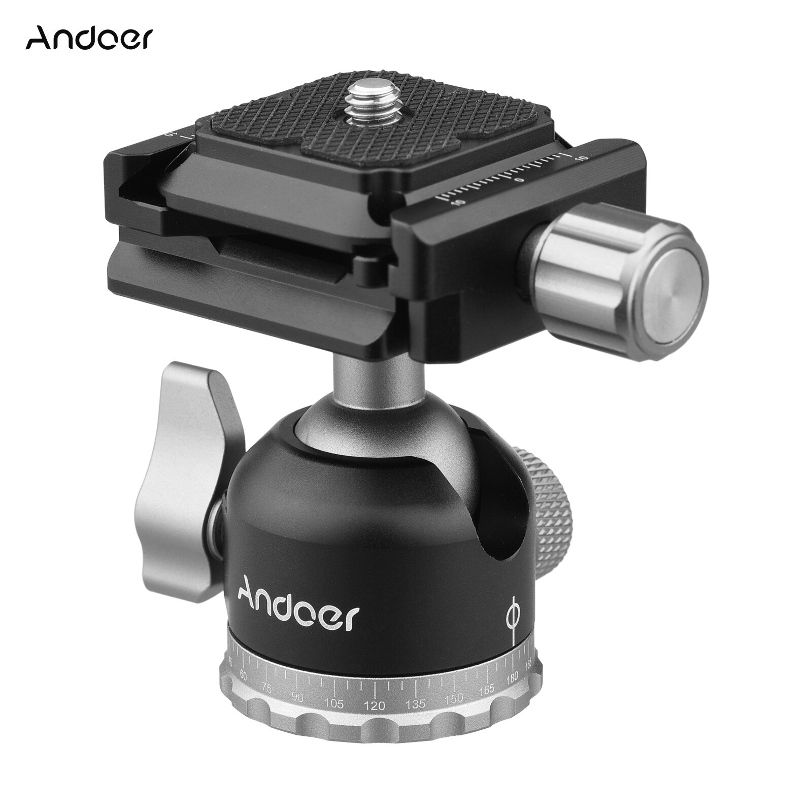 Andoer Compact Panorama Balhoofd Statief Mount Adapter Balhoofd Qr Plate 1/4 "Schroef Aluminium Cnc Bewerking 5Kg payload