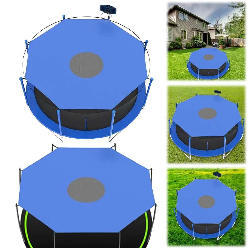 6/8/10ft trampoline covers, uv-resistant, waterproof, trampoline shade cover, sun protection, roof accessories for the backyard outdoor playground