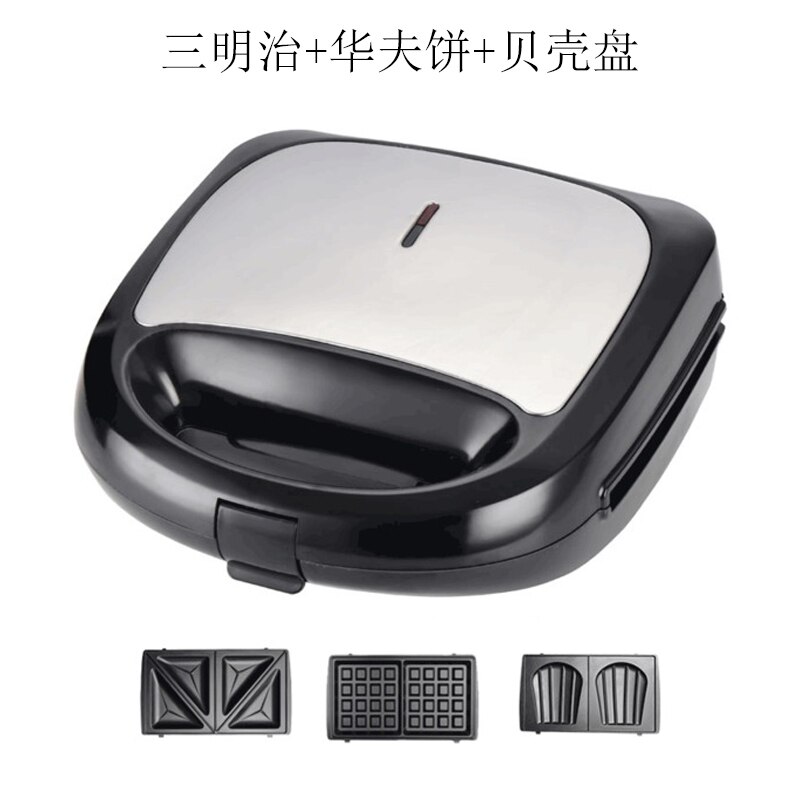DMWD Multifunctional Electric Mini Waffle Sandwich Maker Panini BBQ Grilling Machine 3in 1 Breakfast Waffle Maker Cake Maker EU: Combination 4